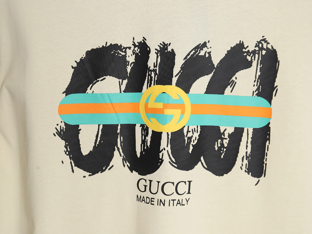 Gucci 24ss simple letter pattern series round neck short sleeves