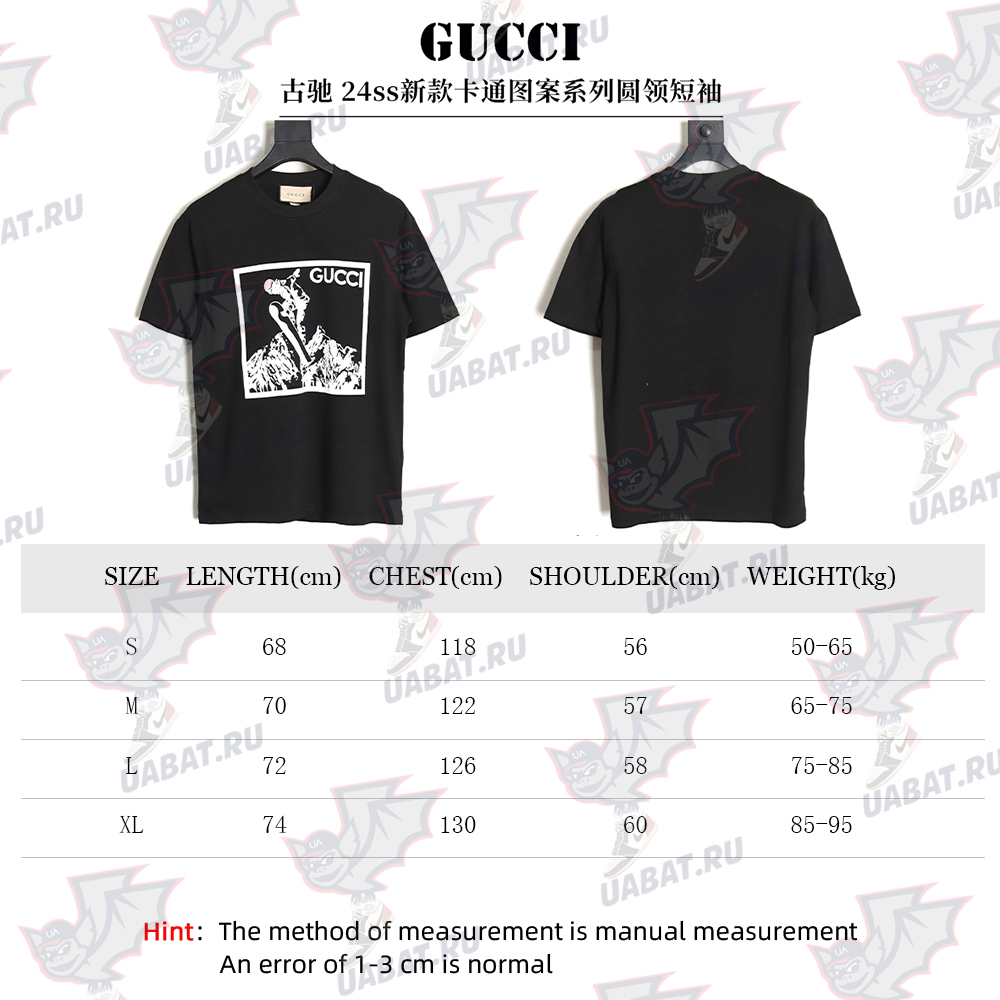 Gucci24ss cartoon pattern series round neck short sleeves TSK1