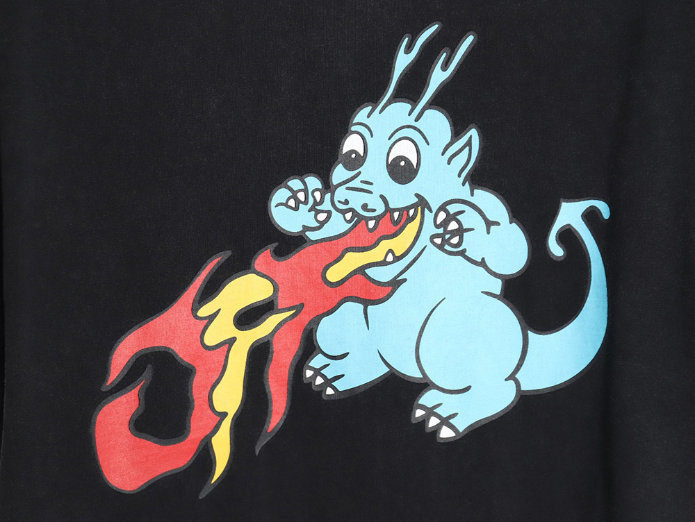 Off-White 24ss dragon pattern washed T-shirt