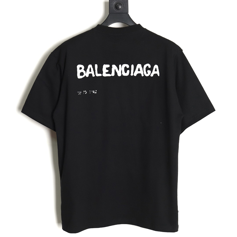 Balenciaga blurred letter shadow short sleeves