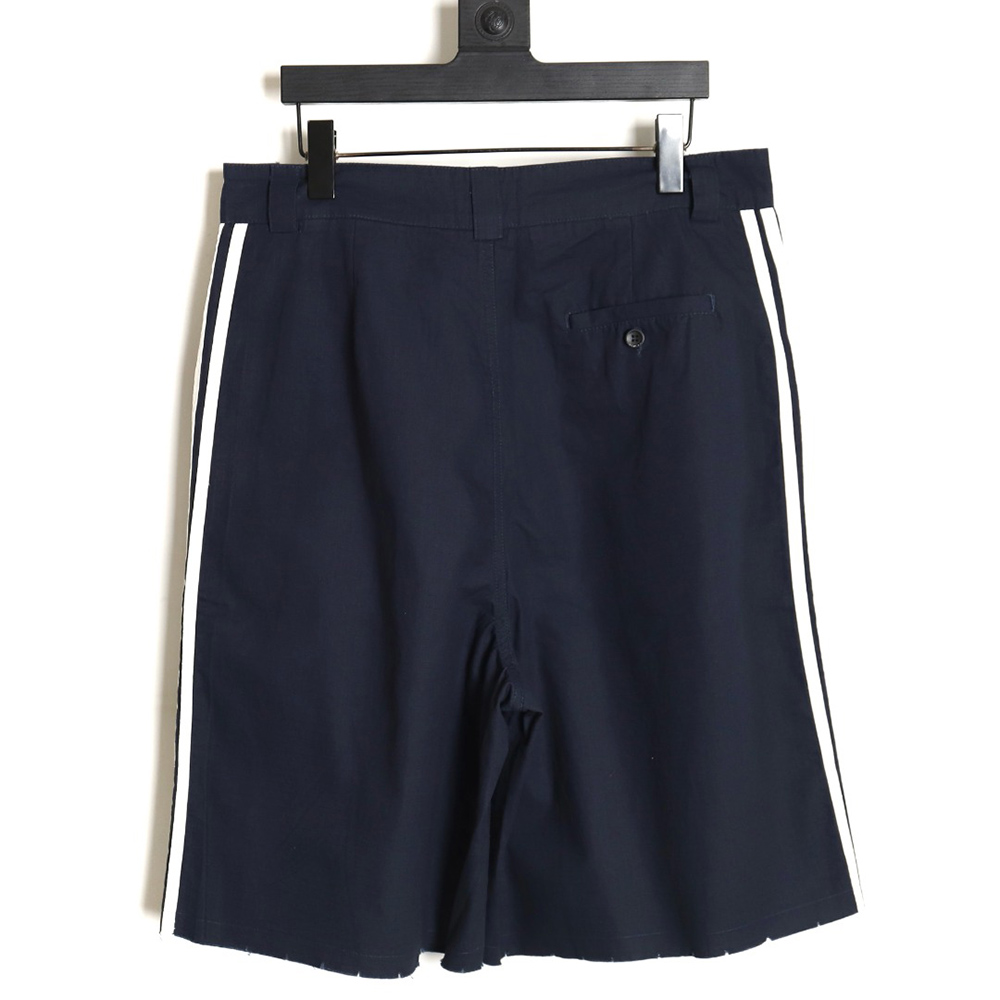 Balenciaga & Adidas embroidered three-bar navy cargo shorts