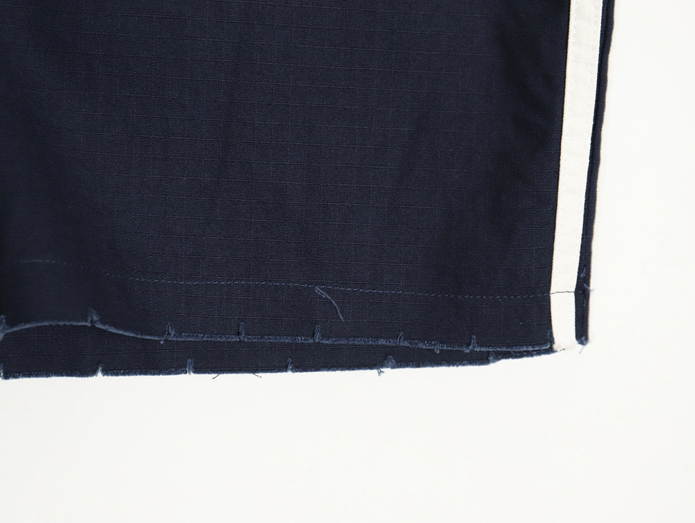 Balenciaga & Adidas embroidered three-bar navy cargo shorts