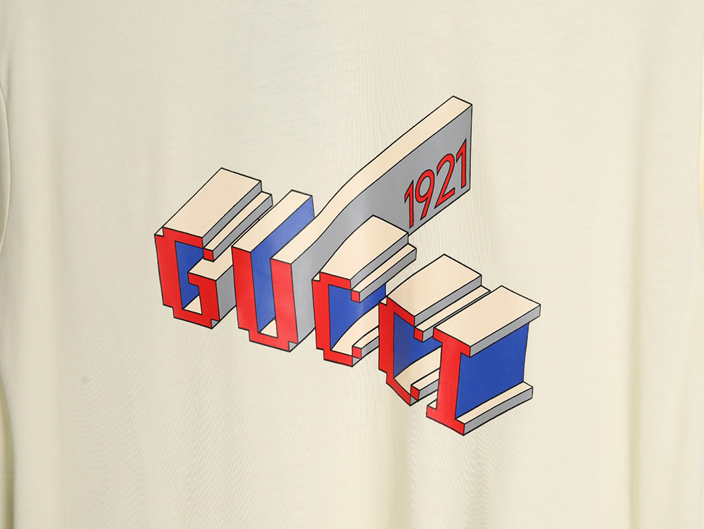 Gucci 3D 1921 letter short-sleeved T-shirt