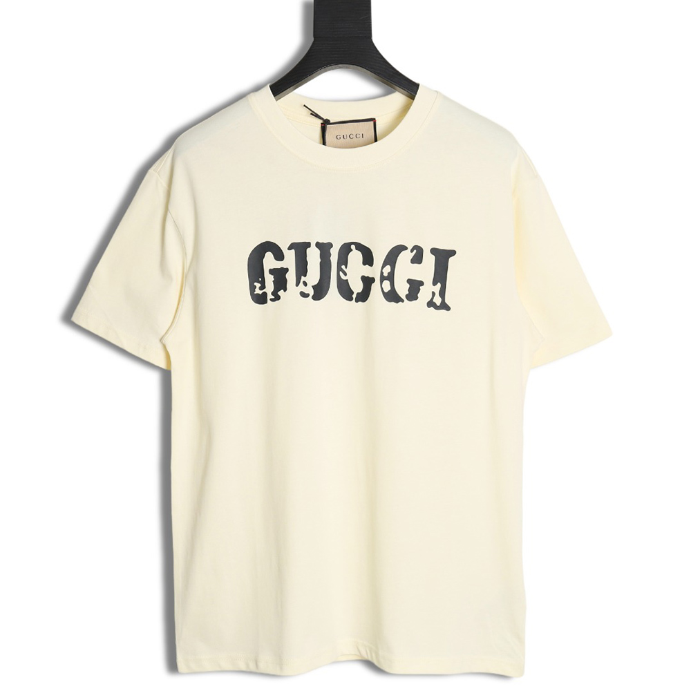 Gucci 24ss classic letter print round neck short sleeves