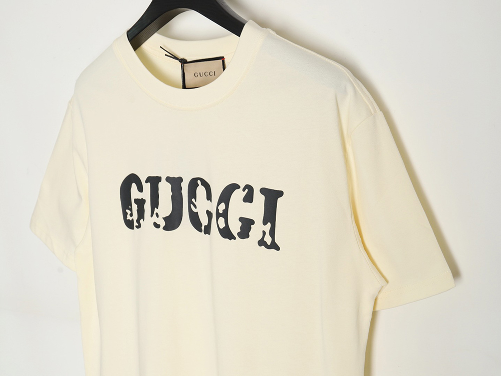 Gucci 24ss classic letter print round neck short sleeves