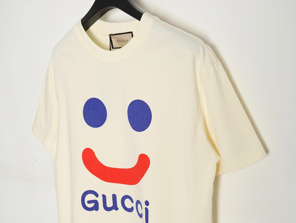 Gucci smiley print crew neck short sleeves