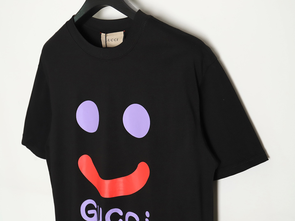 Gucci smiley print crew neck short sleeves