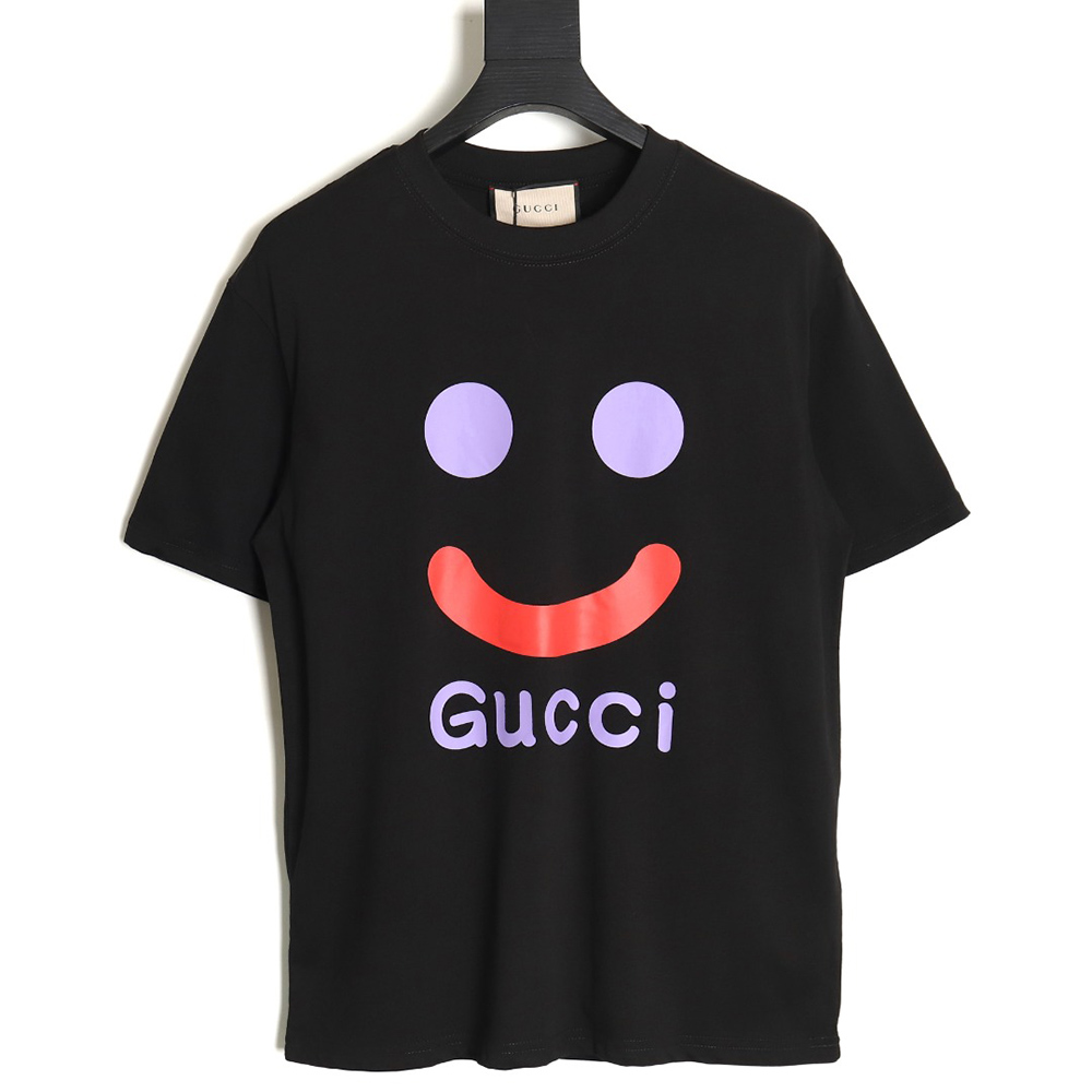 Gucci smiley print crew neck short sleeves