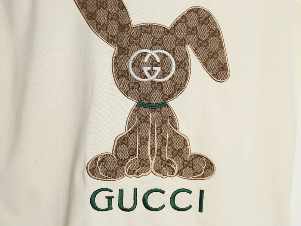 Gucci 23ss presbyopia rabbit patch embroidered short sleeves