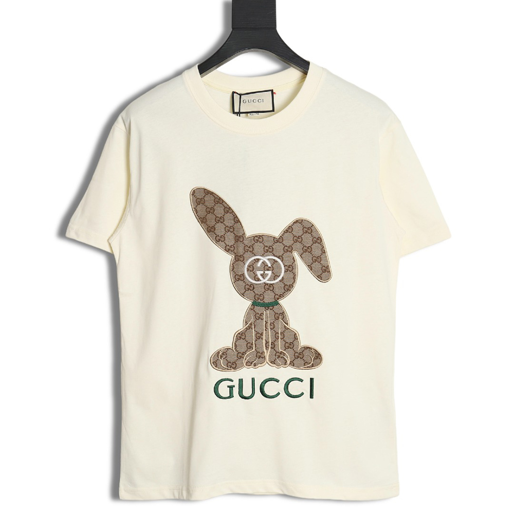 Gucci 23ss presbyopia rabbit patch embroidered short sleeves
