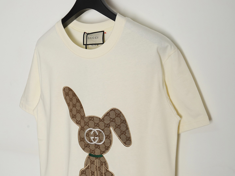 Gucci 23ss presbyopia rabbit patch embroidered short sleeves