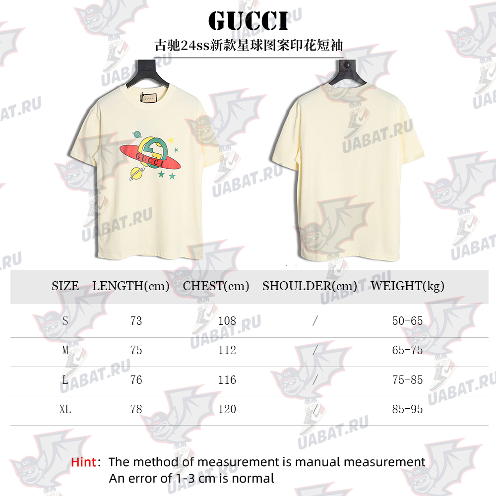 Gucci 24ss planet graphic print short sleeves