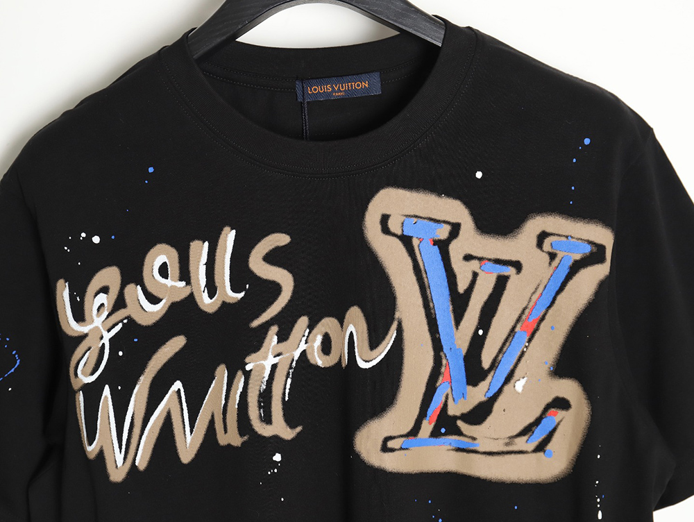 Louis Vuitton presbyopia hand-painted graffiti short sleeves