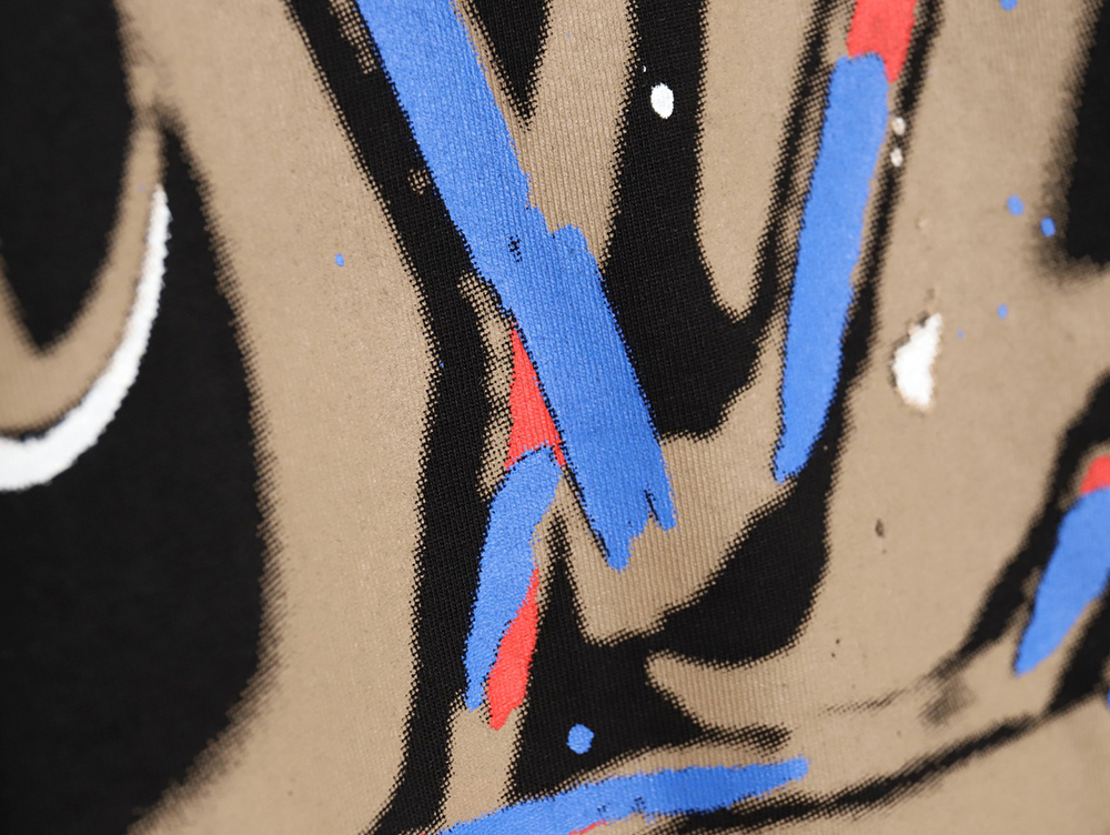 Louis Vuitton presbyopia hand-painted graffiti short sleeves