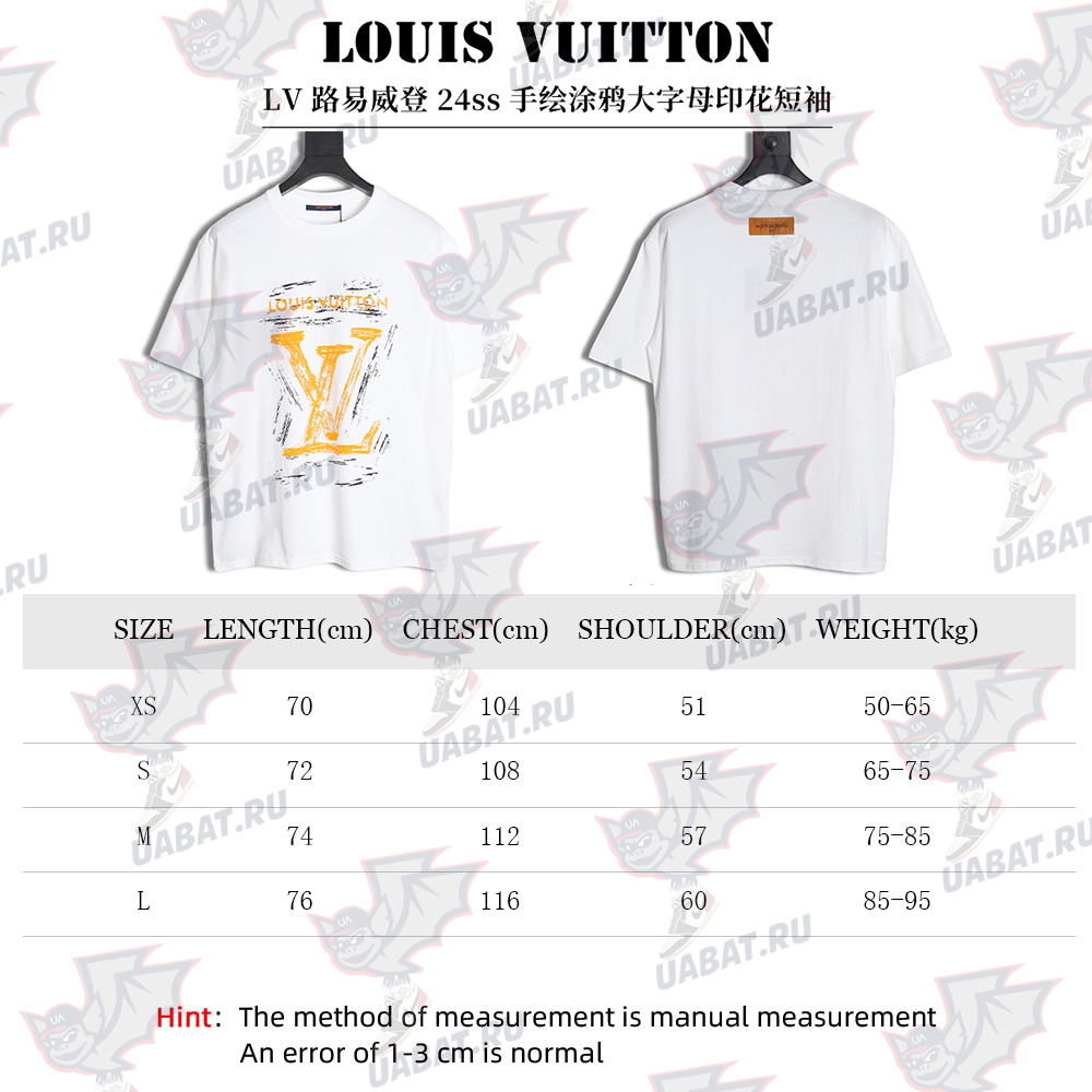 Louis Vuitton 24ss graffiti large letter print short sleeves
