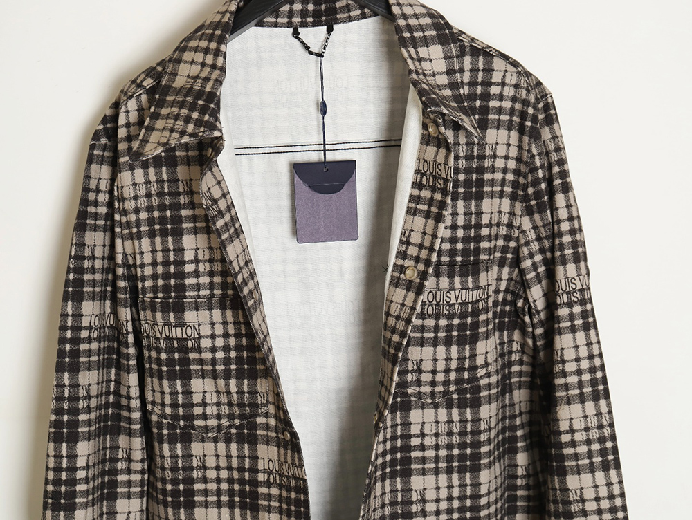 Louis Vuitton plaid denim long-sleeved shirt jacket