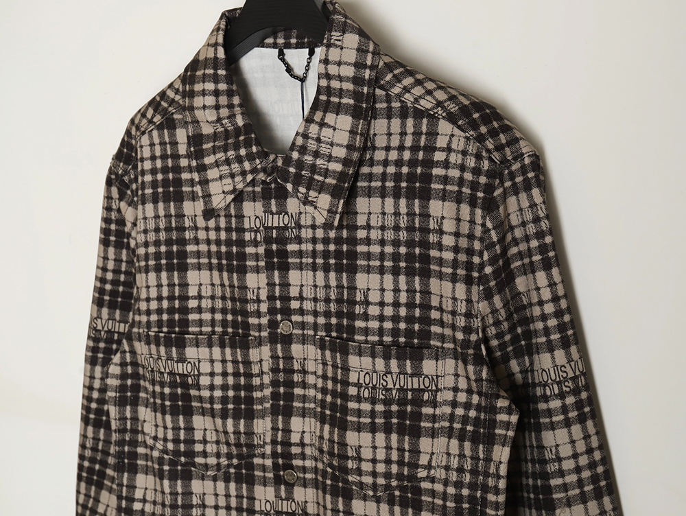 Louis Vuitton plaid denim long-sleeved shirt jacket