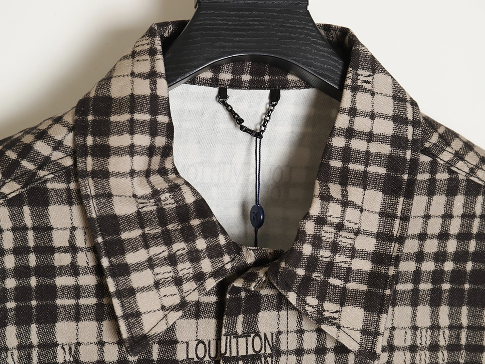 Louis Vuitton plaid denim long-sleeved shirt jacket