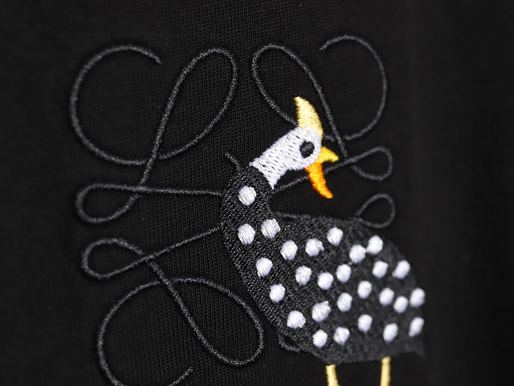 Loewe guinea fowl embroidered short sleeves