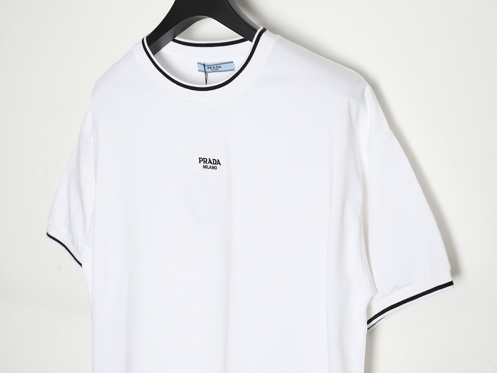 Prada 24ss embroidered lettering short sleeves