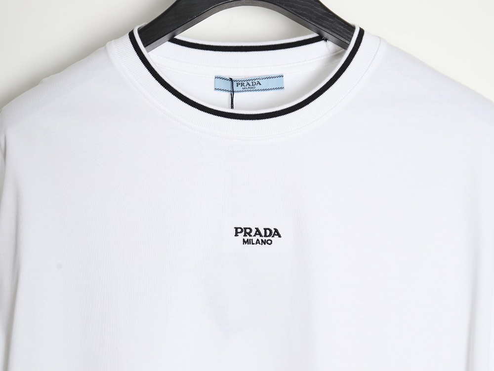 Prada 24ss embroidered lettering short sleeves