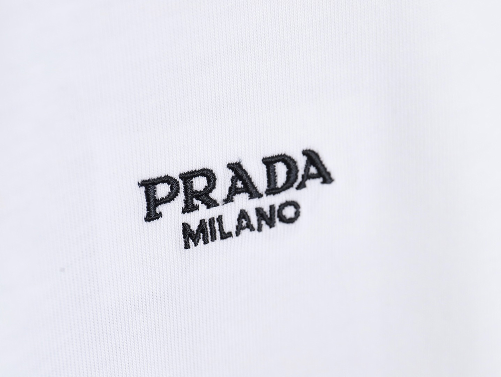 Prada 24ss embroidered lettering short sleeves