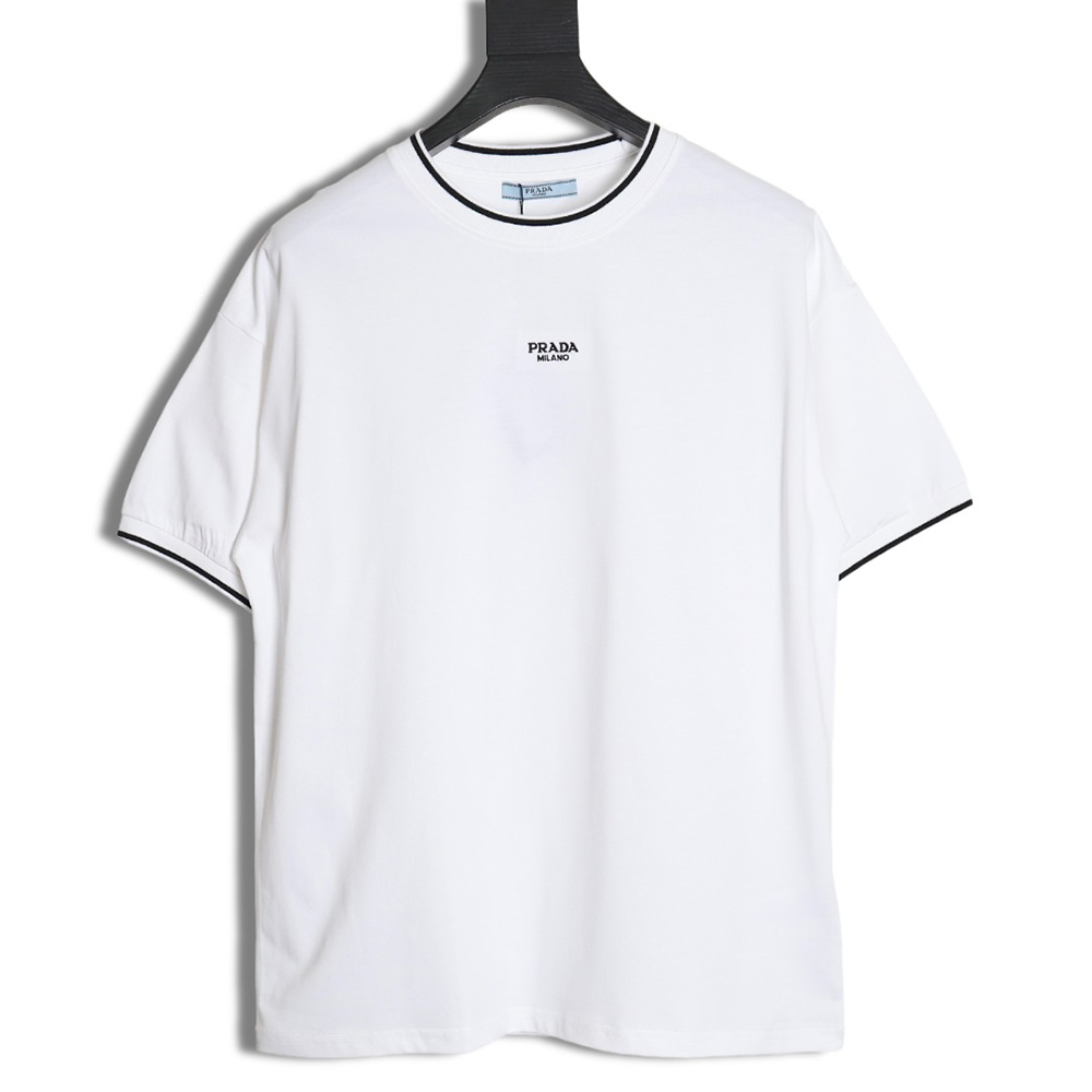 Prada 24ss embroidered lettering short sleeves