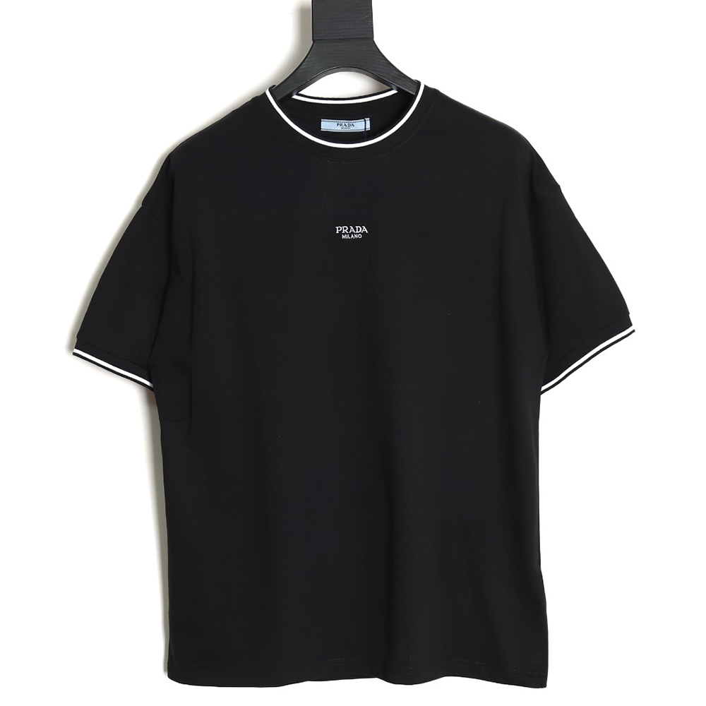 Prada 24ss embroidered lettering short sleeves