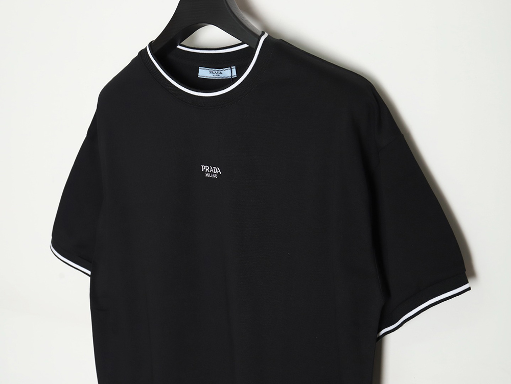Prada 24ss embroidered lettering short sleeves