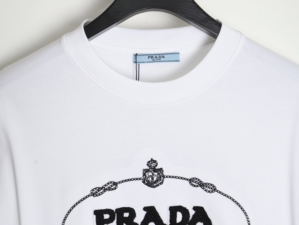 Prada 24ss toothbrush embroidered letter logo short sleeves