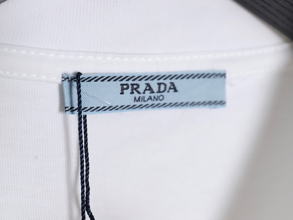 Prada 24ss toothbrush embroidered letter logo short sleeves