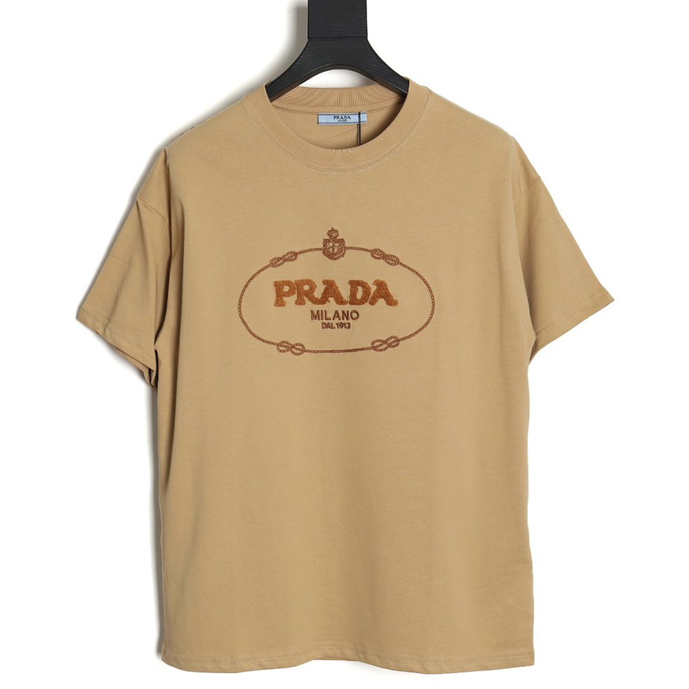 Prada 24ss toothbrush embroidered letter logo short sleeves