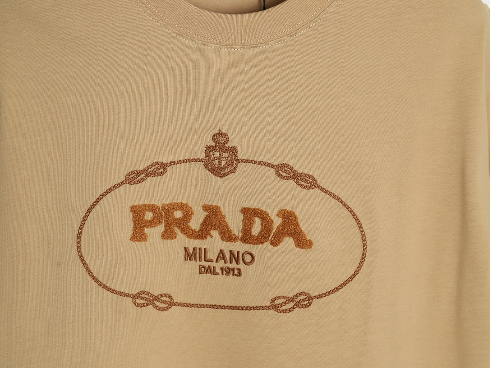 Prada 24ss toothbrush embroidered letter logo short sleeves