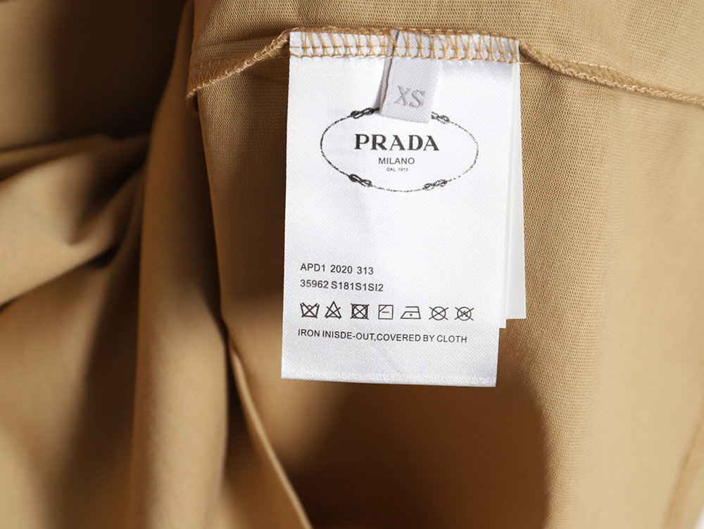 Prada 24ss toothbrush embroidered letter logo short sleeves