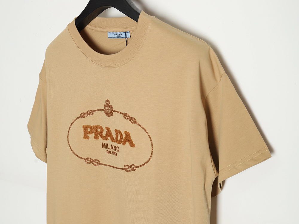 Prada 24ss toothbrush embroidered letter logo short sleeves