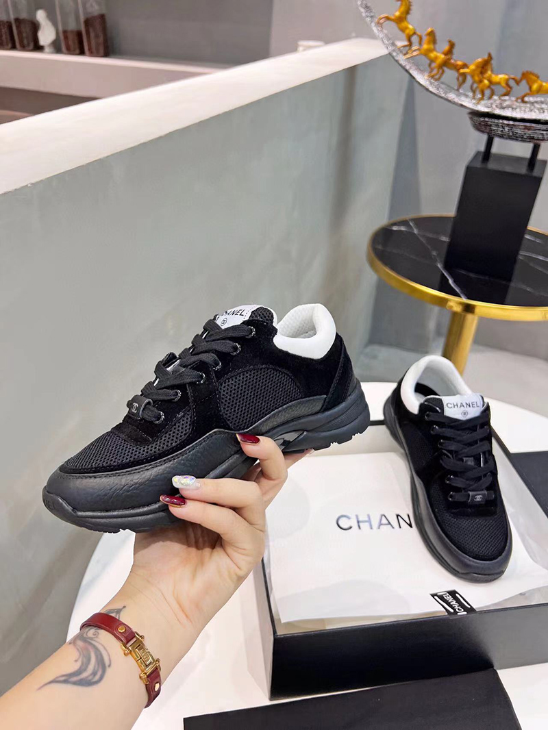 Chanel Low Top Trainer Black White