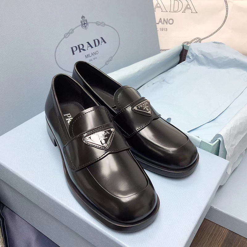 Prada leather loafers