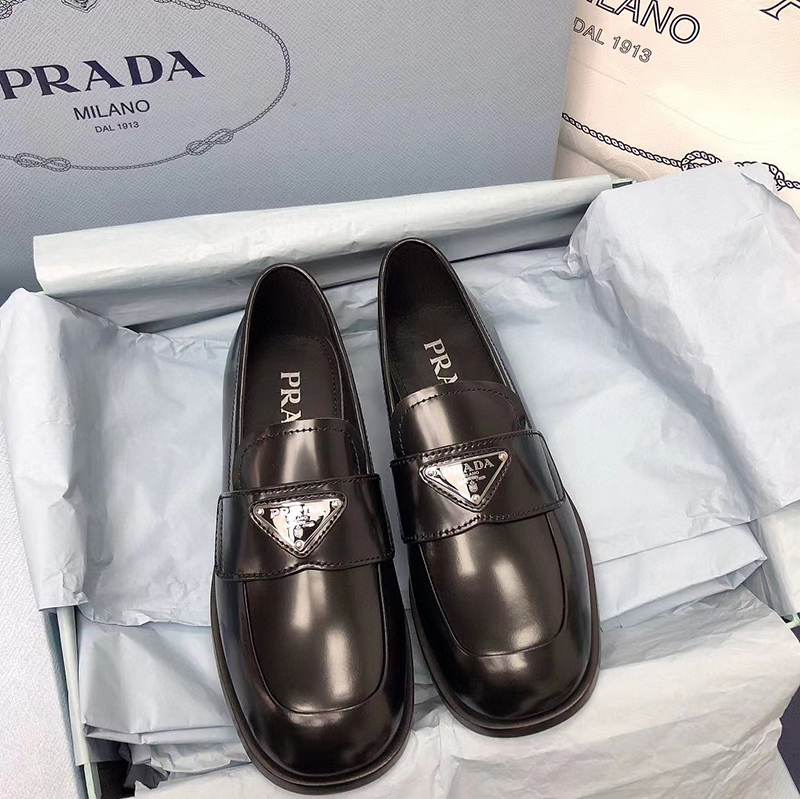 Prada leather loafers