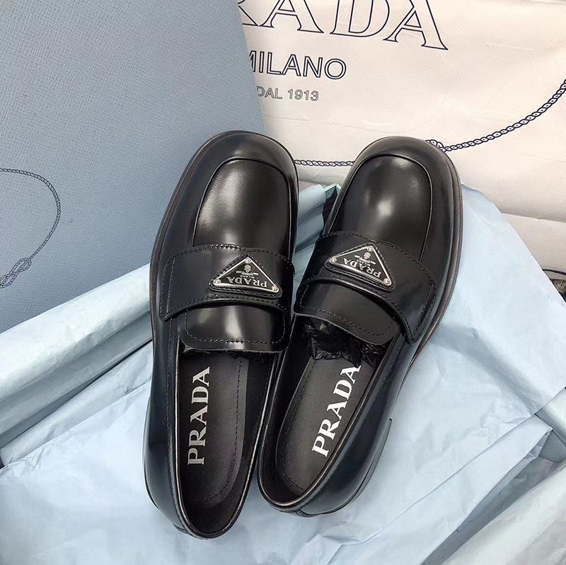 Prada leather loafers