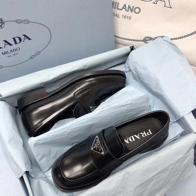 Prada leather loafers