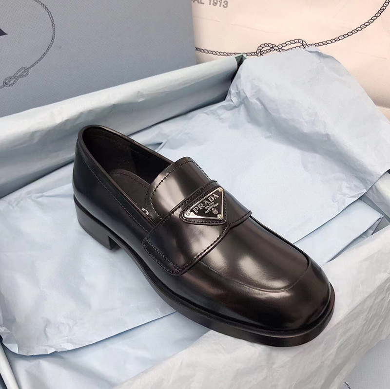 Prada leather loafers