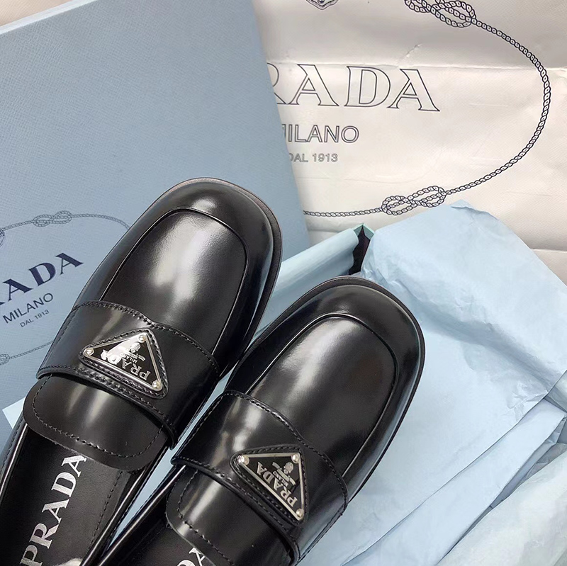 Prada leather loafers