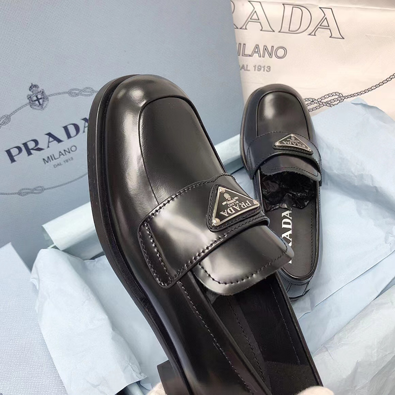 Prada leather loafers