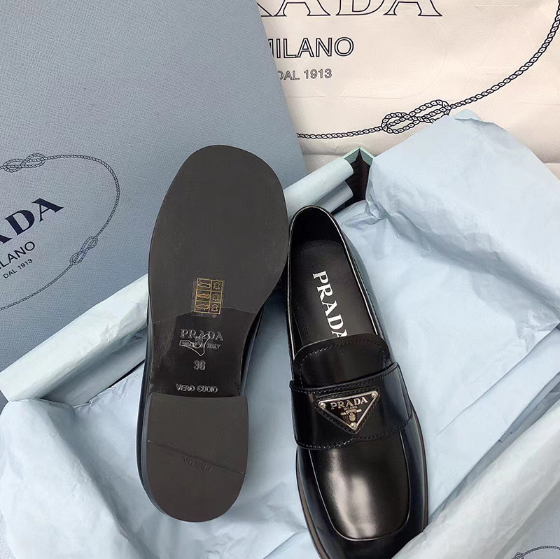 Prada leather loafers