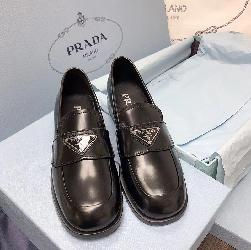 Prada leather loafers