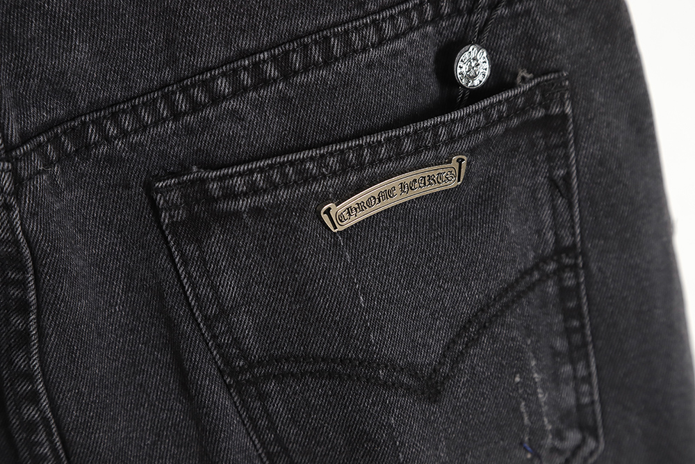 Chrome Hearts Classic Leather Label Cross Denim Trousers