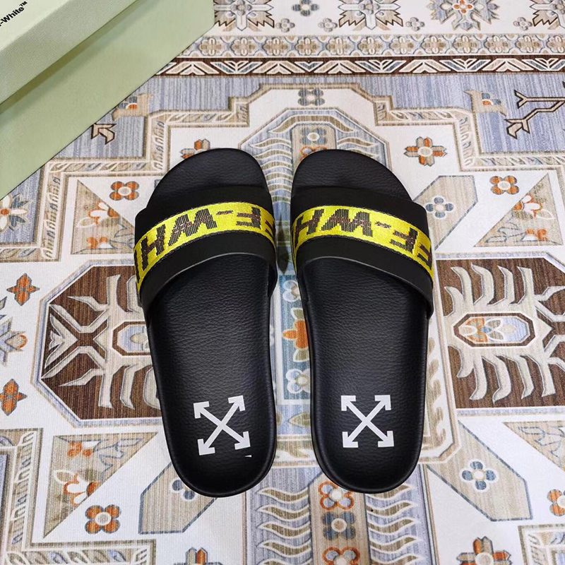 Off-White Industrial Sliders ''Black Yellow''