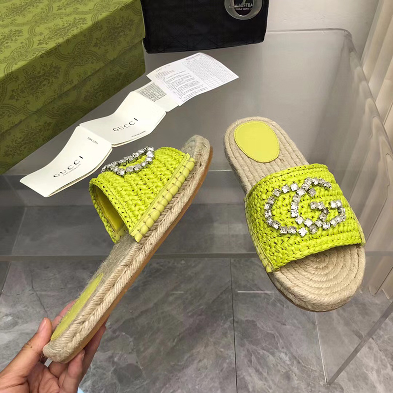 Gucci Cora crystal-embellished raffia espadrille sandals