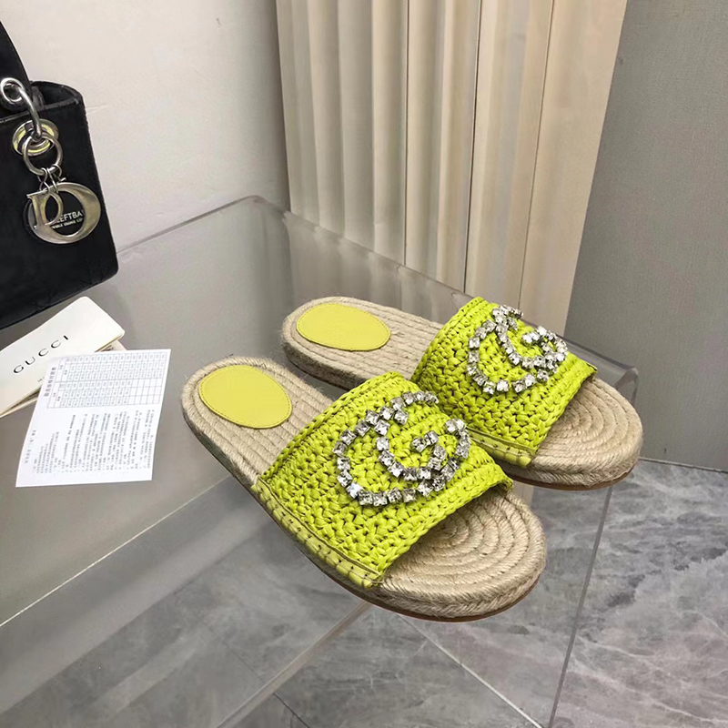 Gucci Cora crystal-embellished raffia espadrille sandals