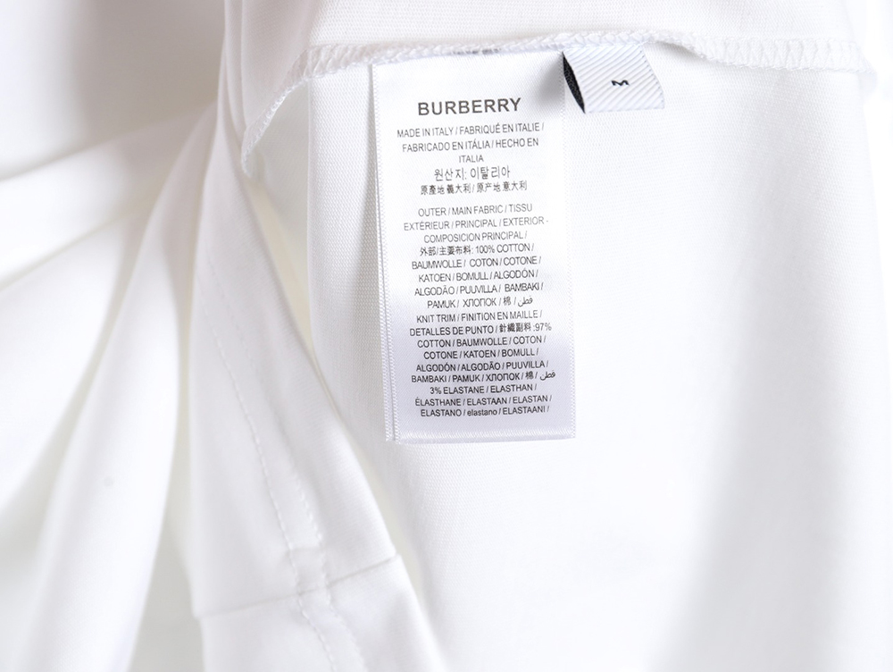 Burberry three-dimensional logo embroidered plaid short-sleeved T-shirt TSK1